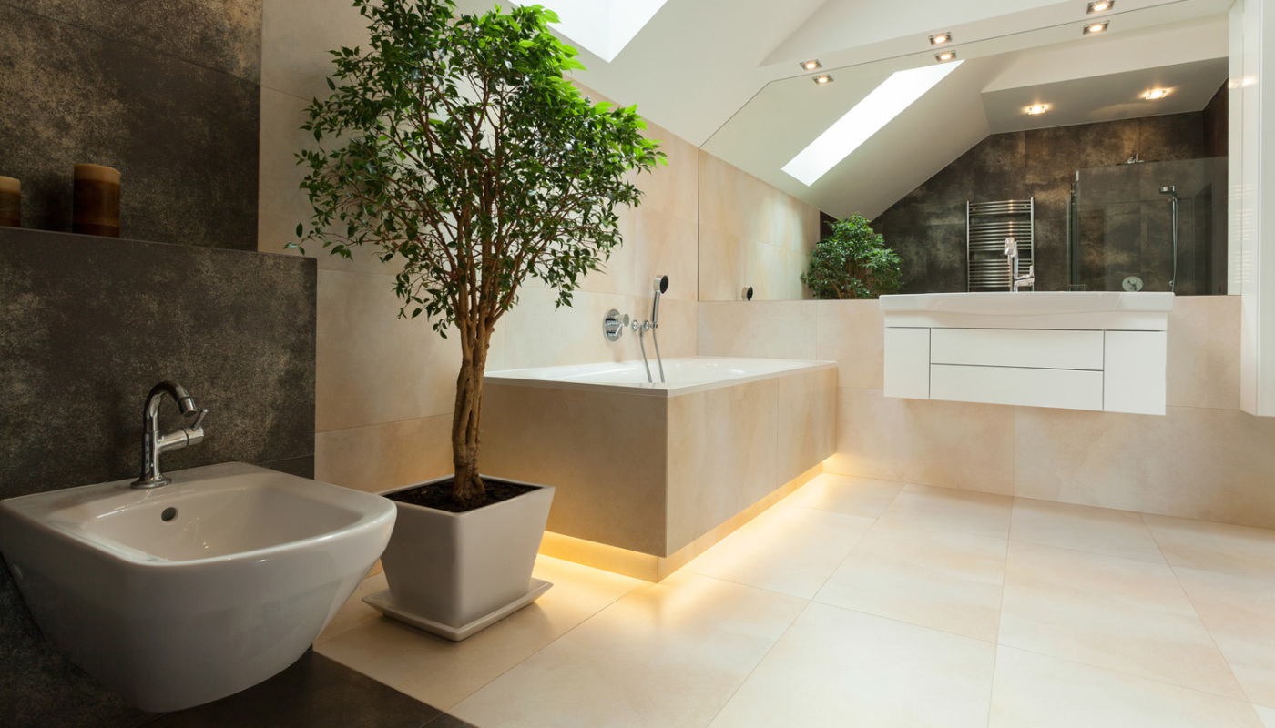 Interior of modern bathroom